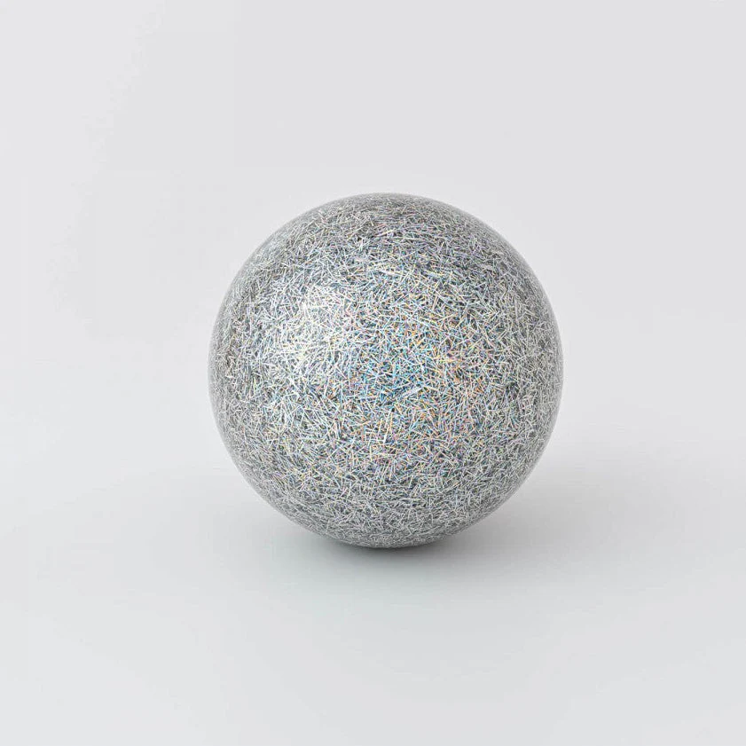 80mm Glitter Contact Stage Ball - Silver Iridescent - Image 3